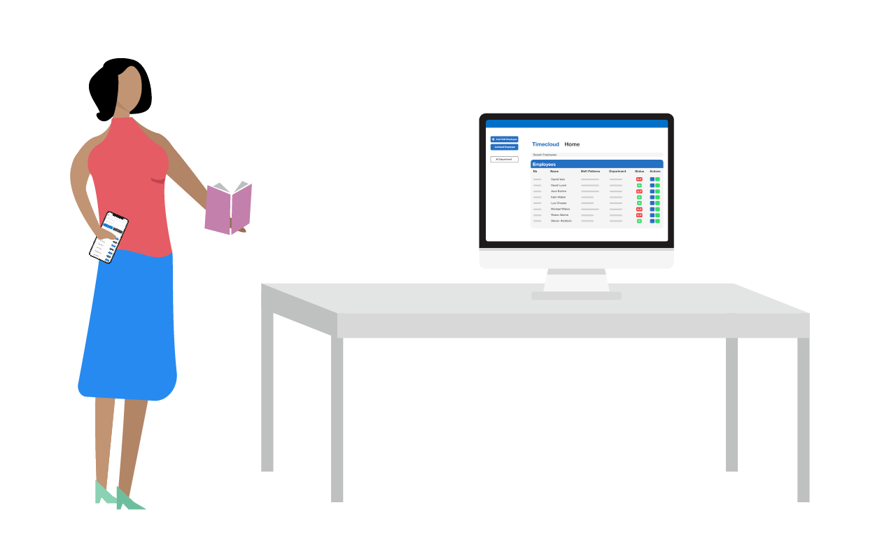 Timecloud Time and Attendance Education Illustration