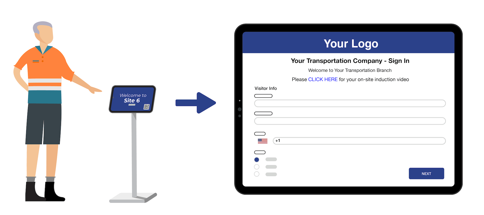 Timecloud Visitor Logistics Contactless iPad Sign-in Process