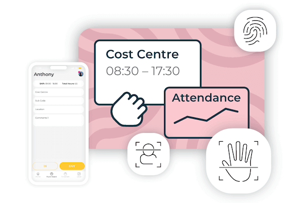 Timecloud Time and Attendance Suite with mobile and biometric clock in