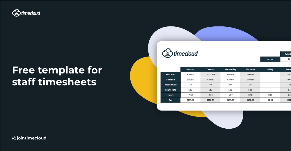 Free template for staff timesheets feature image by Timecloud