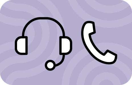Phone and headphone icons to represent onboarding and support