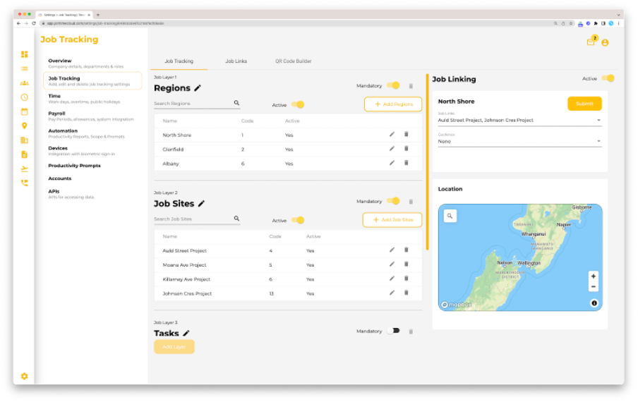 Timecloud Job Dashboard Multi-Layer Tracking Options