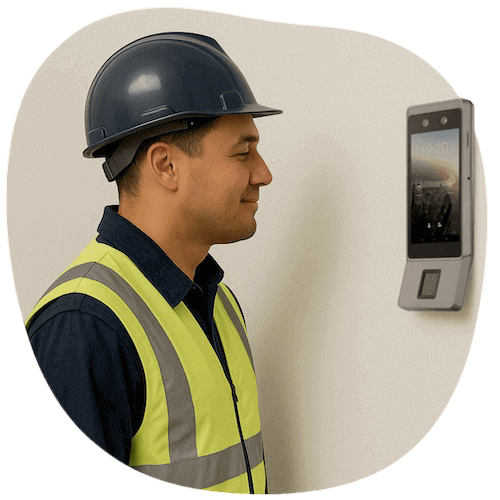 Person having no trouble signing into work using one of Timecloud's Time Clocks.