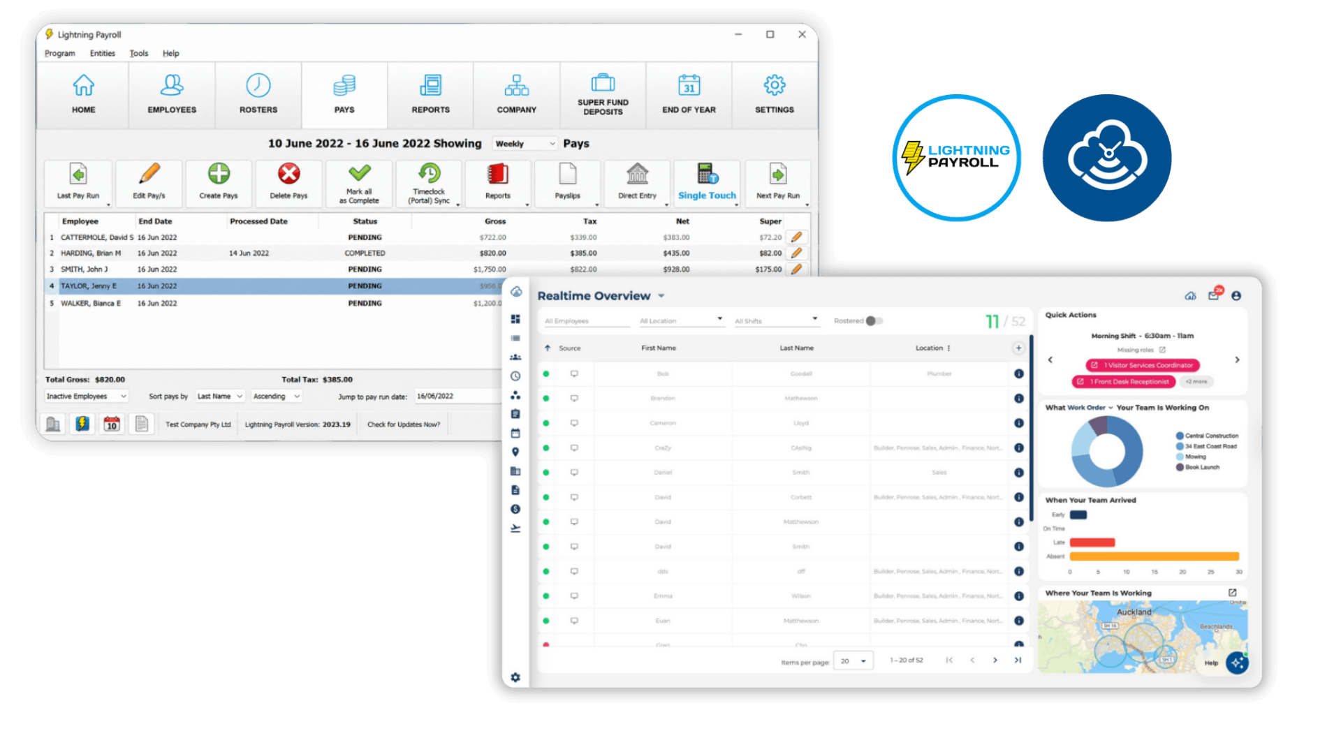 Lightning payroll and Timecloud Software Integration