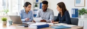 HR administrative team managing employee records in Timecloud